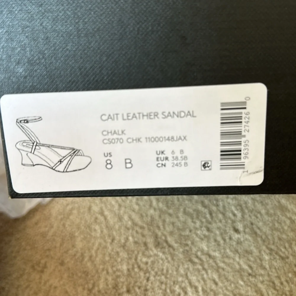 Coach Cait Leather Sandal Chalk size 8 NWT - Picture 5 of 7